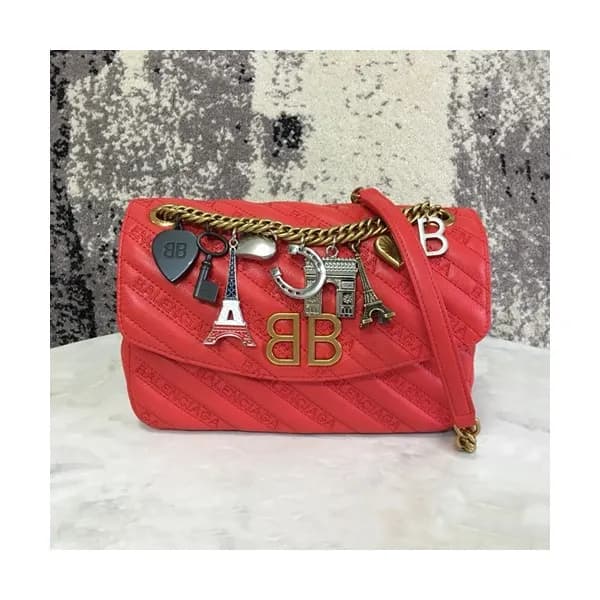 [유니크& 트랜디한 백]Balenciaga 2019 BB Round Leather Chai… - 1