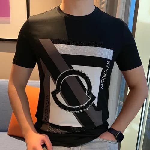 Mocler 2019 Mens Logo Cotton Short Sleeved T-shirt… - 1
