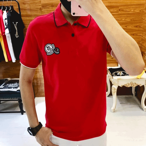 Mocler 2019 Mens Logo Cotton Short Sleeved POLO T-… - 1