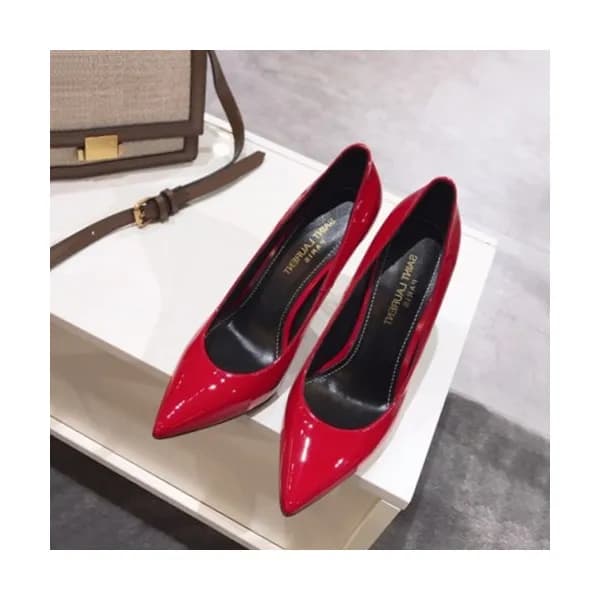 Saint Laurent 2019 Ladies Metal Logo Pumps High He… - 1