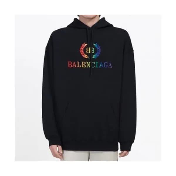 Balenciaga 2019 Mm/Wm Logo Oversize Cotton Hood Te… - 1