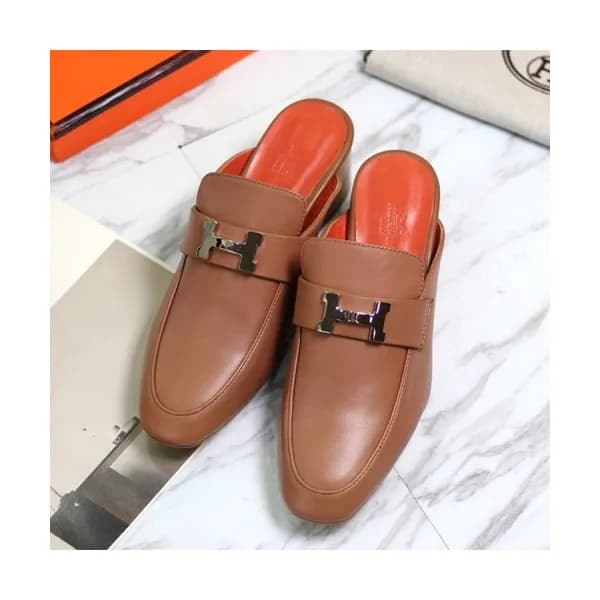 Hermes 2019 Ladies Leather Middle Heel Bloafer- 에르… - 1