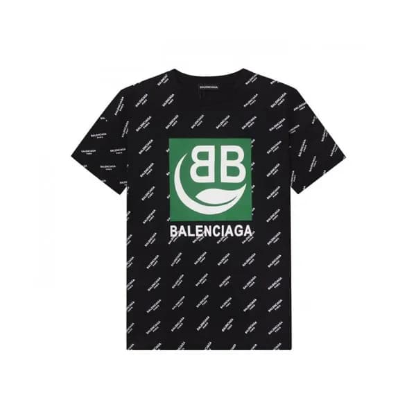Balenciaga 2019 Mm/Wm Oversize Logo Cotton Short S… - 1