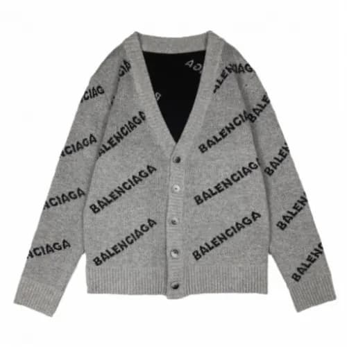 Balenciaga Mens V-neck Cardigan - 발렌시아가 남성 브이넥 울 가… - 1