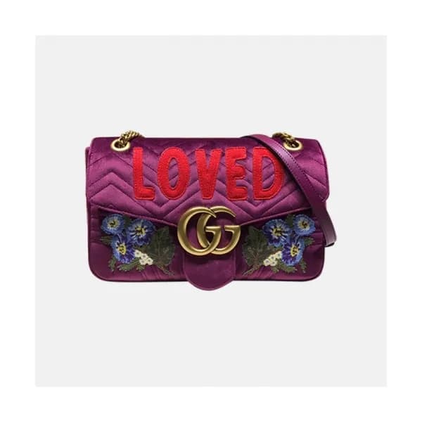 Gucci 2019 GG Marmont Matlase Velvet Women Shoulde… - 1