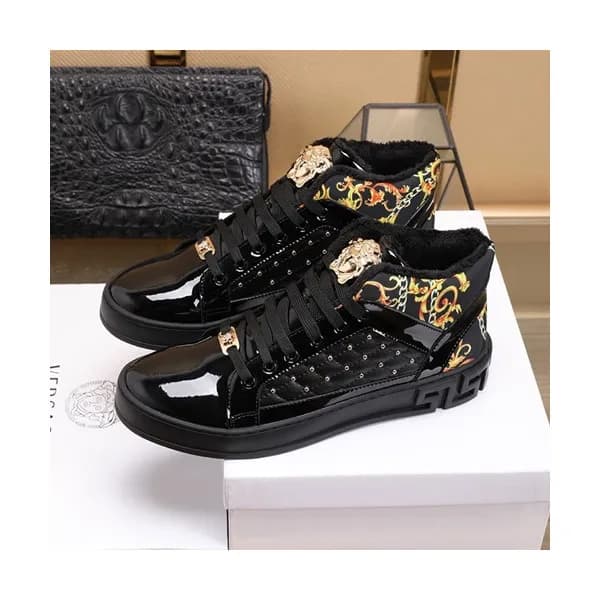 Versace 2020 Mens Leather Sneakers - 베르사체 2020 남성용… - 1