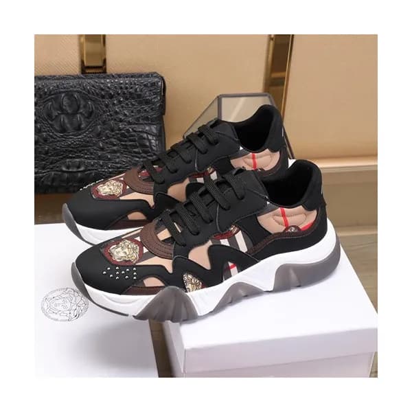 Versace 2020 Mens Leather Sneakers - 베르사체 2020 남성용… - 1