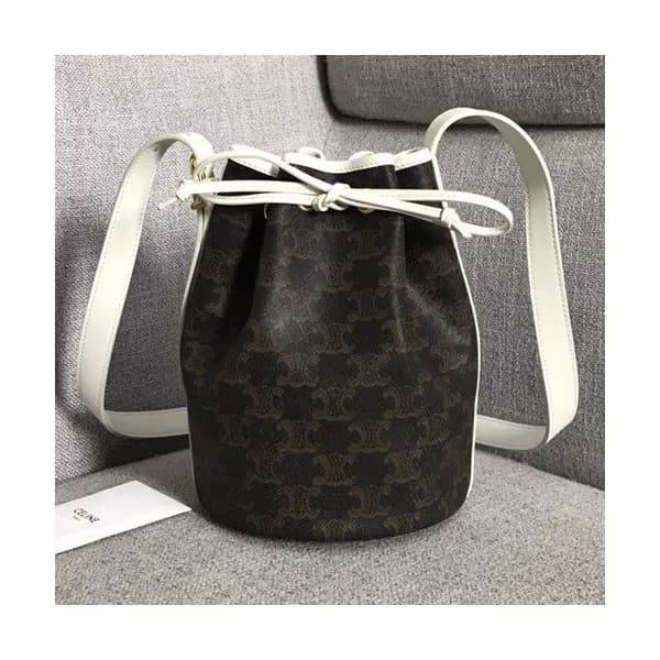 Celine 2020 Triomphe Canvas Bucket Shoulder Bag,25… - 1