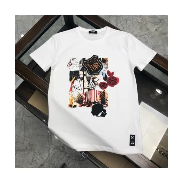 [펜디]Fendi 2020 Mens Logo Casual Silket Short Sleev… - 1