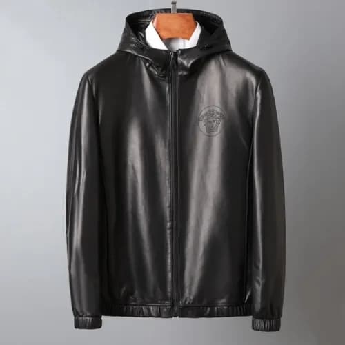 [베르사체]Versace 2020 Logo Mens Casual Leather Jacket… - 1