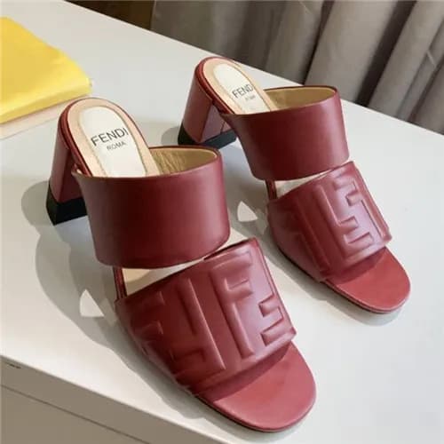Fendi 2021 Women's Leather High Heel Slipper -… - 1