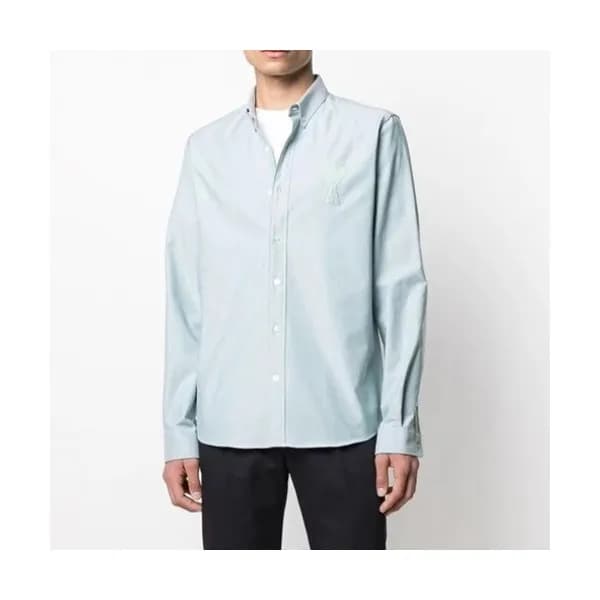 Ami Mens Logo Casual Cotton Shirts - 아미 2021 남성 로고… - 1