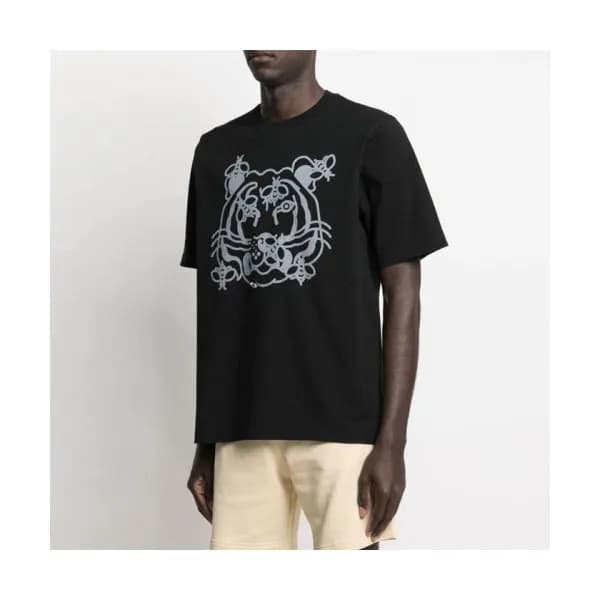 Kenzo Mm/Wm Tiger Cotton Short Sleeved Tshirts Bl… - 1