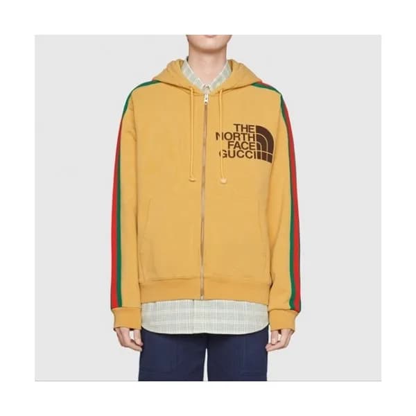 The North Face Mens Logo Flannel Hoodie Yellow - … - 1