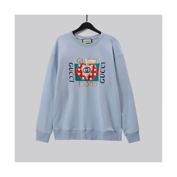 Gucci Mm/Wm Logo Crew-neck Cotton Tshirts Blue - … - 1