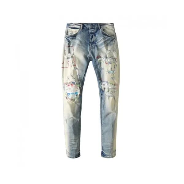 Amiri Mens Trendy Denim Pants Blue - 아미리 2021 남성 … - 1