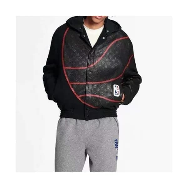 Louis vuitton Mens Logo Leather Jackets Black - 루… - 1