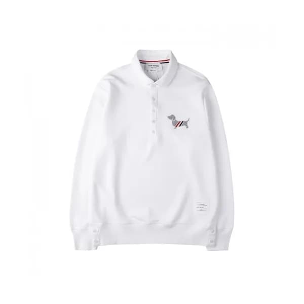 Thom Browne Mens Strap Crew-neck Cotton Tshirts W… - 1
