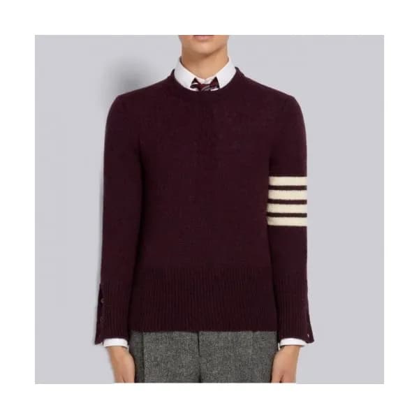 Thom Browne Mm/Wm Strap Crew-neck Wool Sweaters B… - 1