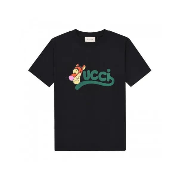Gucci Unisex Logo Short Sleeved Tshirts Black - 구… - 1
