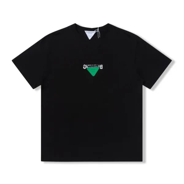 보테가 남자 크루넥 블랙 반팔티 - Unisex Black Short-sleeved Tsh… - 1