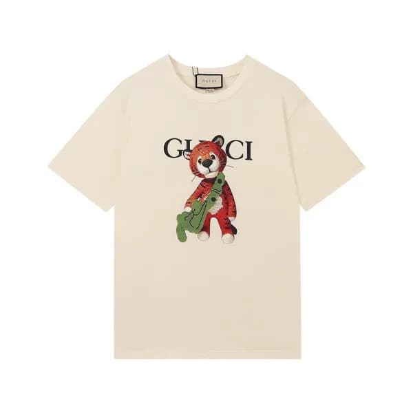 구찌 남성 크루넥 아이보리 반팔티 - Mens Ivory Tshirts - guc04653… - 1