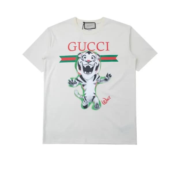 구찌 남성 크루넥 아이보리 반팔티 - Mens Ivory Tshirts - guc04704… - 1