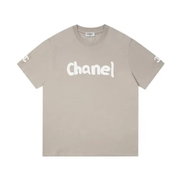샤넬 남/녀 크루넥 그레이 반팔티 - Unisex Gray Tshirts - chl0929… - 1