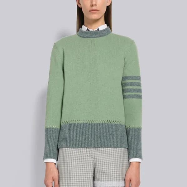 톰브라운 여성 크루넥 민트 니트 - Womens Mint Knit - thom0590x - 1