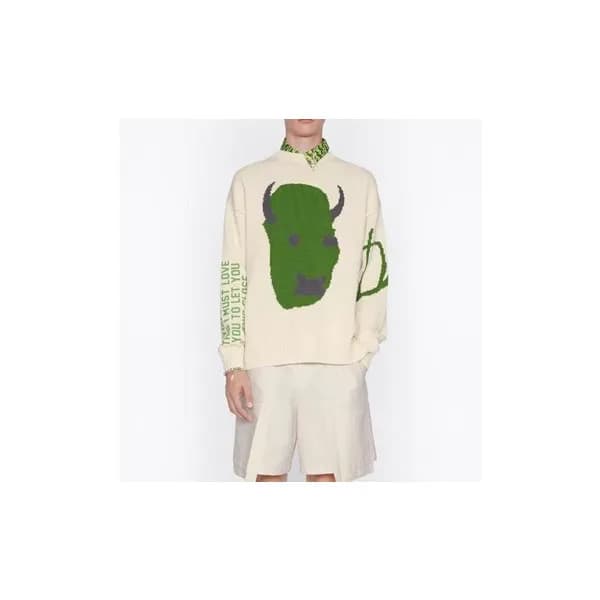 디올 남성 크루넥 화이트 스웨터 - Dior Mens White Sweaters - dio… - 1