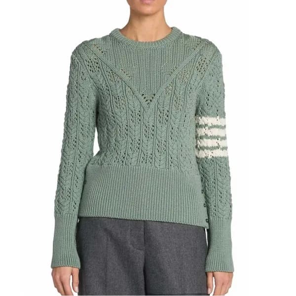 톰브라운 여성 민트 크루넥 니트 - Thom Browne Womens Mint Knits … - 1