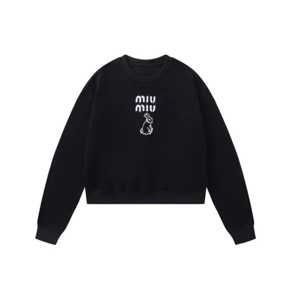 미우미우 여성 블랙 크루넥 니트 - Miumiu Womens Black Knits - mi… - 1