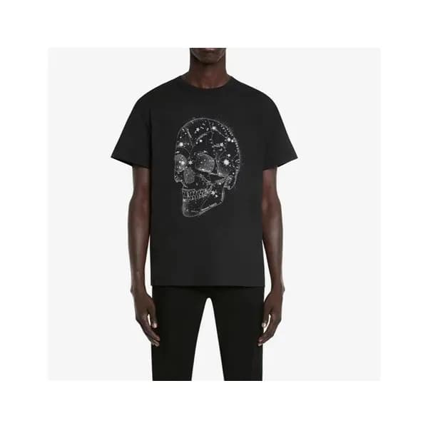알렉산더맥퀸 남성 블랙 크루넥 반팔티 - Alexander Mcqueen Mens Blac… - 1