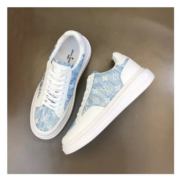 루이비통 남성 블루 스니커즈 - Louis vuitton Mens Blue Sneakers… - 1