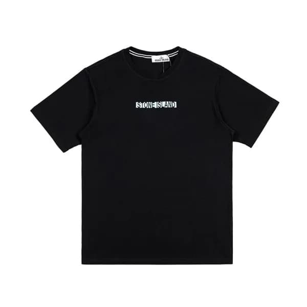 스톤아일랜드 남성 블랙 크루넥 반팔티 - Stone Island Mens Black Tsh… - 1