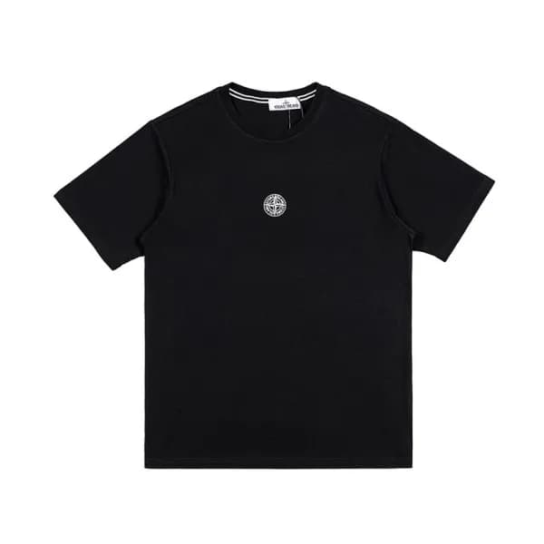 스톤아일랜드 남성 블랙 크루넥 반팔티 - Stone Island Mens Black Tsh… - 1