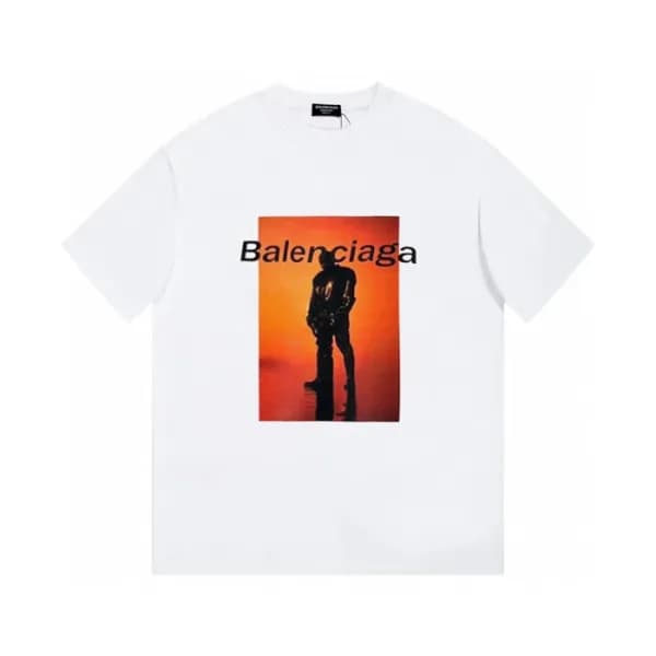 발렌시아가 남성 화이트 크루넥 반팔티 - Balenciaga Mens White Short… - 1