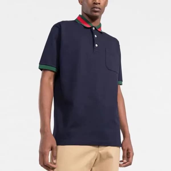구찌 남성 네이비 폴로 반팔티 - Gucci Mens Navy Short sleeved T… - 1