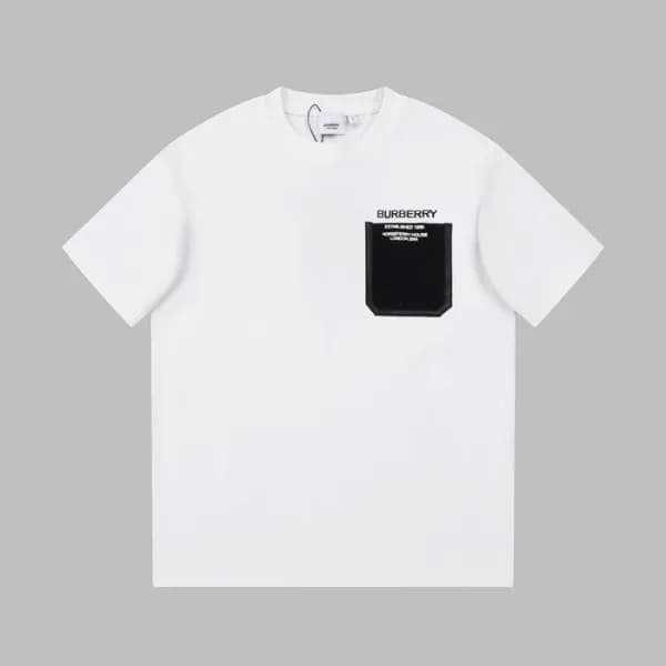 버버리 남성 화이트 크루넥 반팔티 - Burberry Mens White Short Sle… - 1