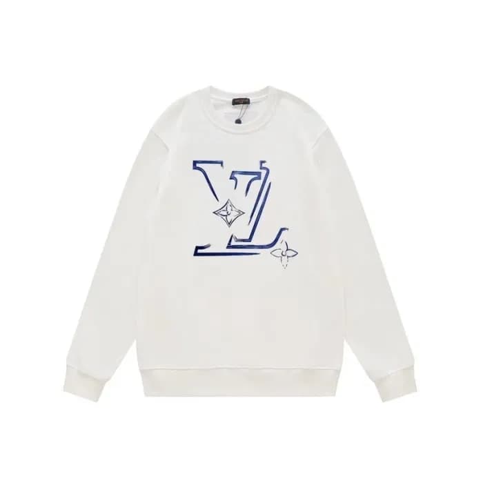 루이비통 남성 화이트 맨투맨 - Louis vuitton Mens White Tshirts… - 1