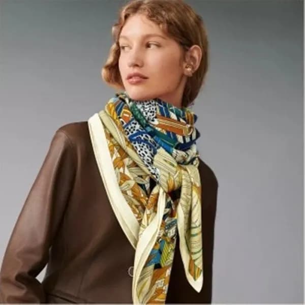 에르메스 여성 그린 양면 스카프 - Hermes Womens Green Scarf - he… - 1