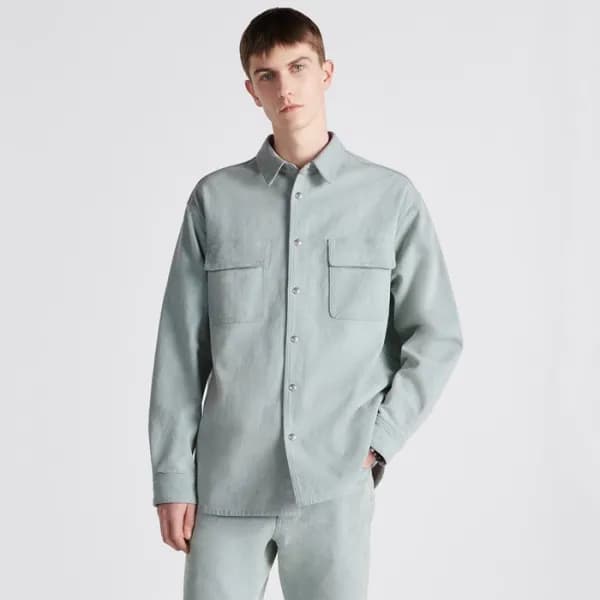 디올 남성 캐쥬얼 연블루 양면 셔츠 - Dior Mens Blue Shirts - di85… - 1