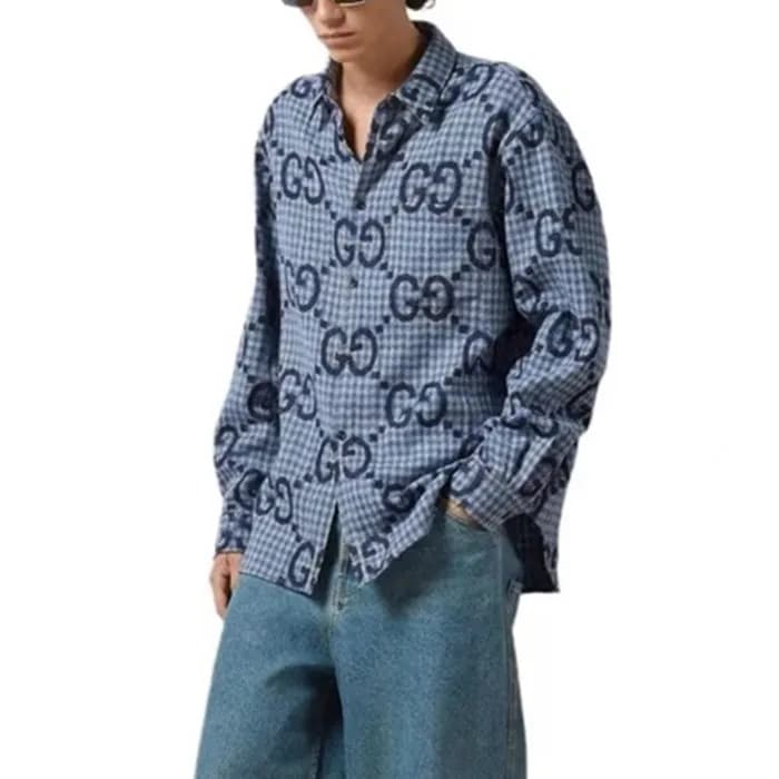 구찌 남성 블루 셔츠 - Gucci Mens Blue Shirts - guc350x - 1