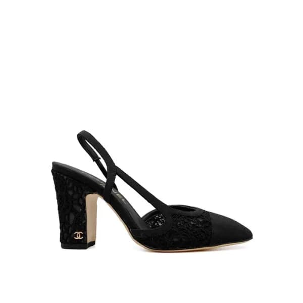 샤넬 여성 하이힐 슬링백 - Chanel Womens Black Slingback - ch… - 1