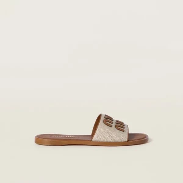미우미우 여성 로고 패치 슬리퍼 - Miumiu Womens Logo Patch Slipp… - 1