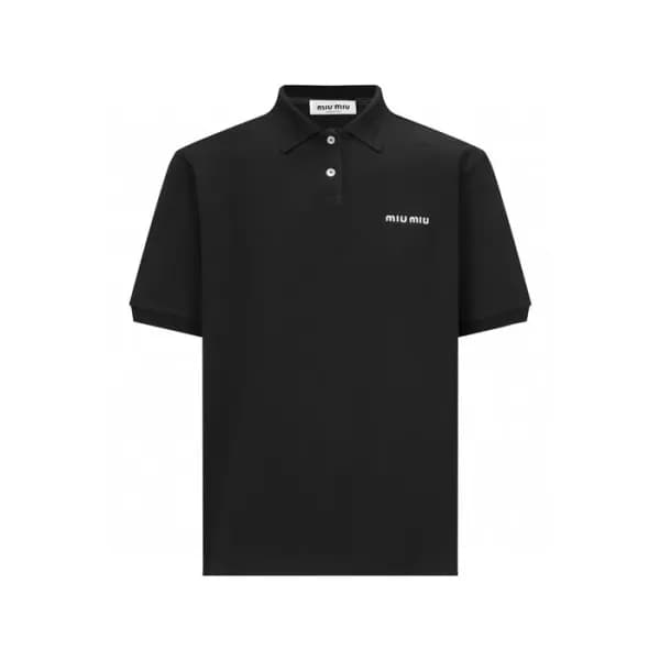 미우미우 남/녀 폴로 반팔 티셔츠 - Miumiu Unisex Polo Tshirt - m… - 1