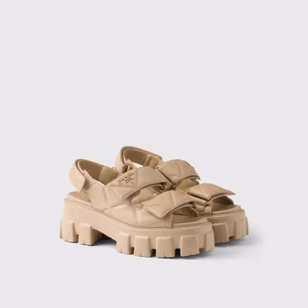 프라다 여성 모놀리스 나파 가죽 샌들 - Prada Womens Monolith Napa …