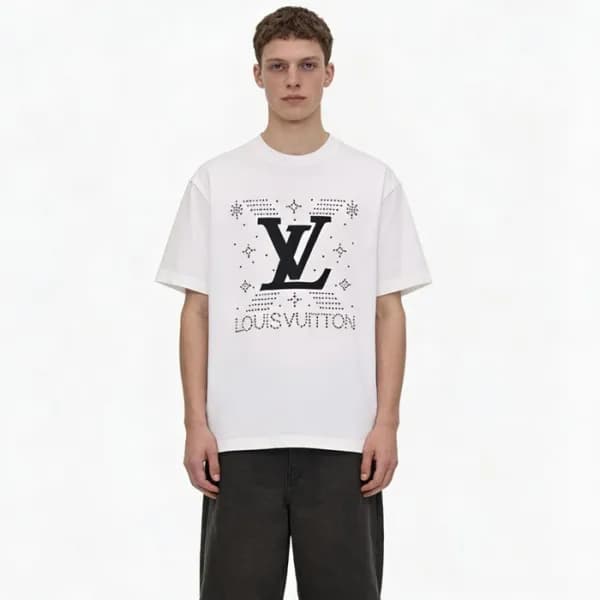 루이비통 남성 라운드 반팔 티셔츠 - Louis vuitton Mens Round Tshi… - 1