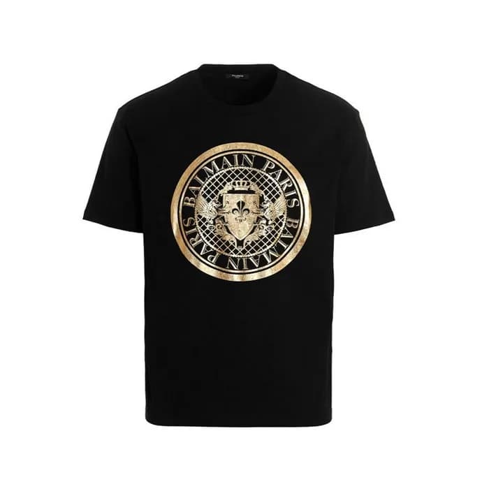 발망 남성 코인 포일 티셔츠 - Balmain Mens Coin Foil Tshirt - … - 1