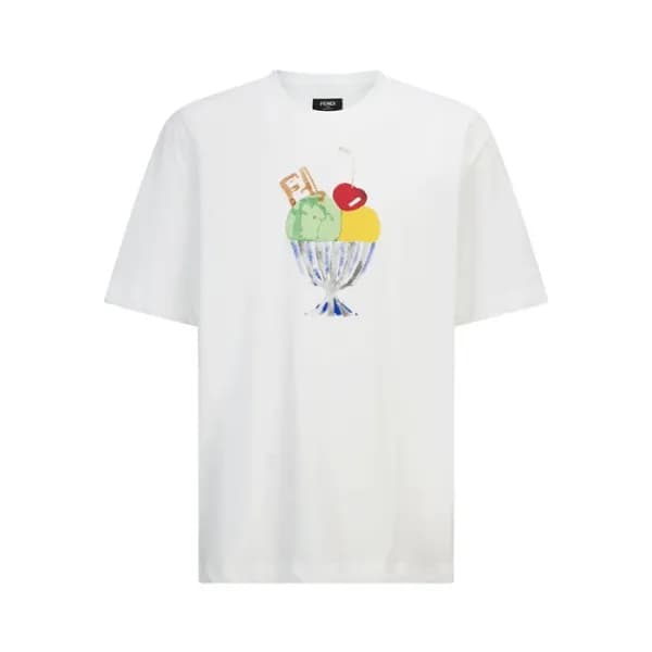 펜디 남성 라운드 반팔 티셔츠 - Fendi Mens Round Tshirt - fec14… - 1